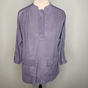 COPY - 22. 100% SILK Anthropologie edmé & esyllte Tunic Top Gray Purple Medium